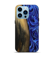 iPhone 14 Pro Wood Live Edge Phone Case - Zachery (Blue, 808675)