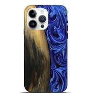 iPhone 15 Pro Max Wood Live Edge Phone Case - Zachery (Blue, 808675)