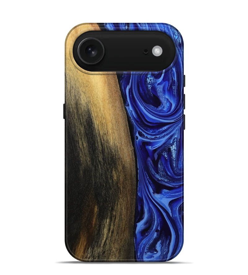 iPhone 17 Air Wood Live Edge Phone Case - Zachery (Blue, 808675)