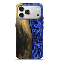 iPhone 17 Pro Max Wood Live Edge Phone Case - Zachery (Blue, 808675)