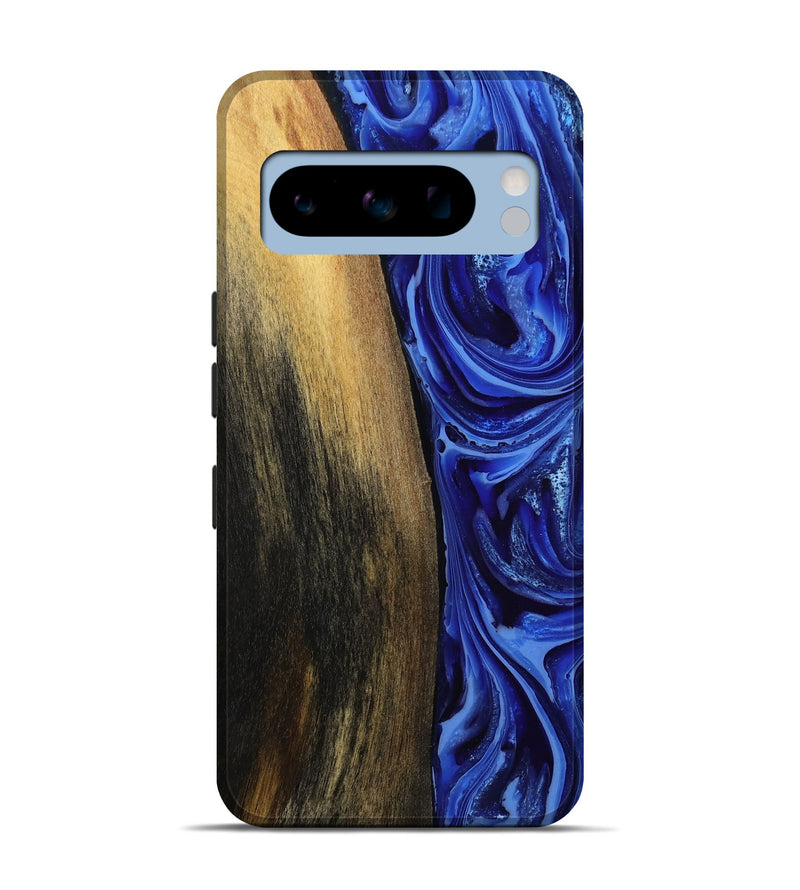 Pixel 8 Pro Wood Live Edge Phone Case - Zachery (Blue, 808675)