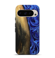 Pixel 9 Pro Wood Live Edge Phone Case - Zachery (Blue, 808675)