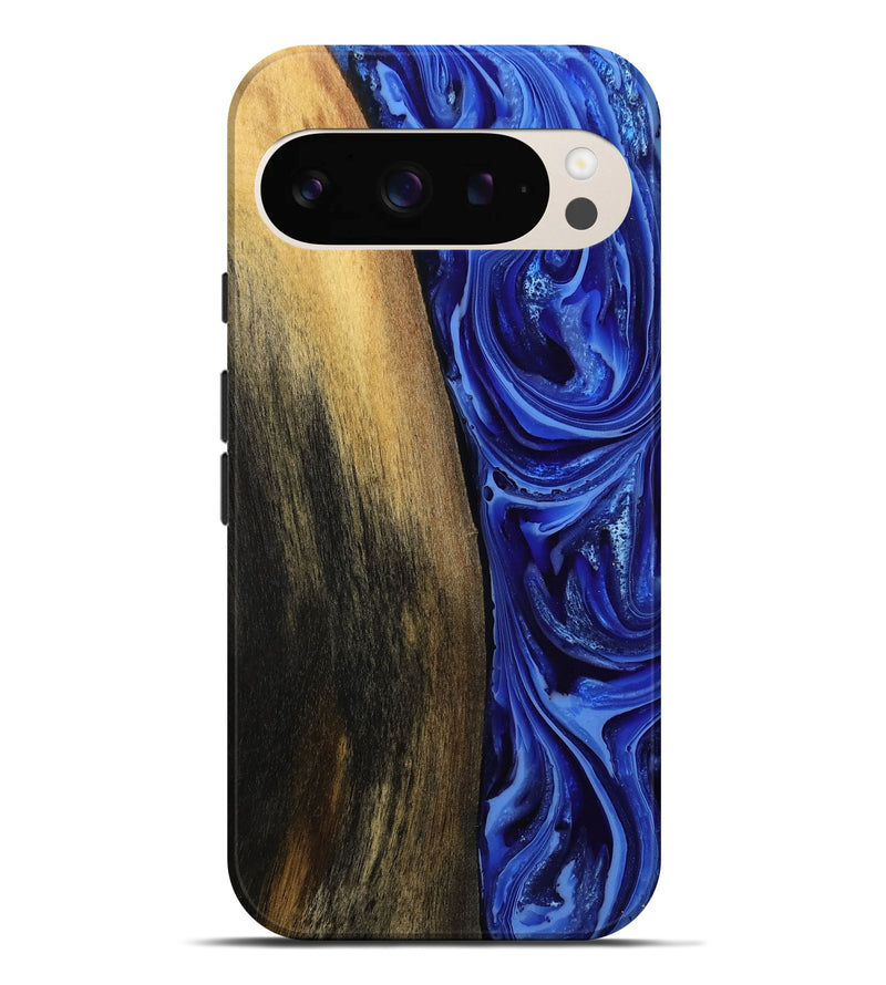 Pixel 9 Pro XL Wood Live Edge Phone Case - Zachery (Blue, 808675)