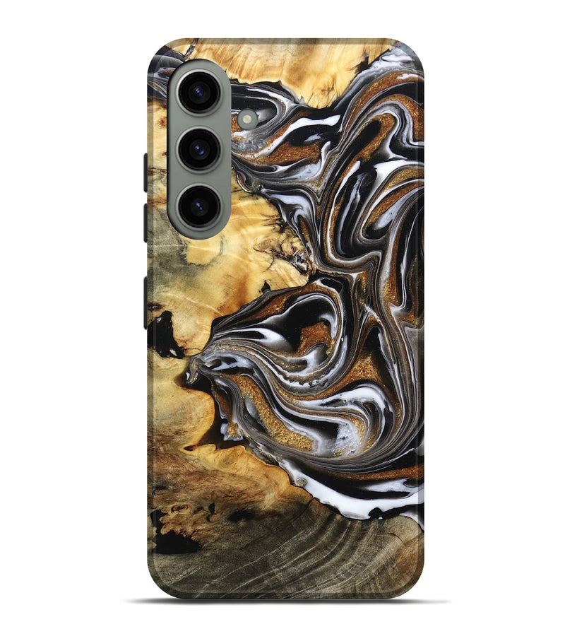 Galaxy S24 Plus Wood Live Edge Phone Case - Brice (Black & White, 808676)