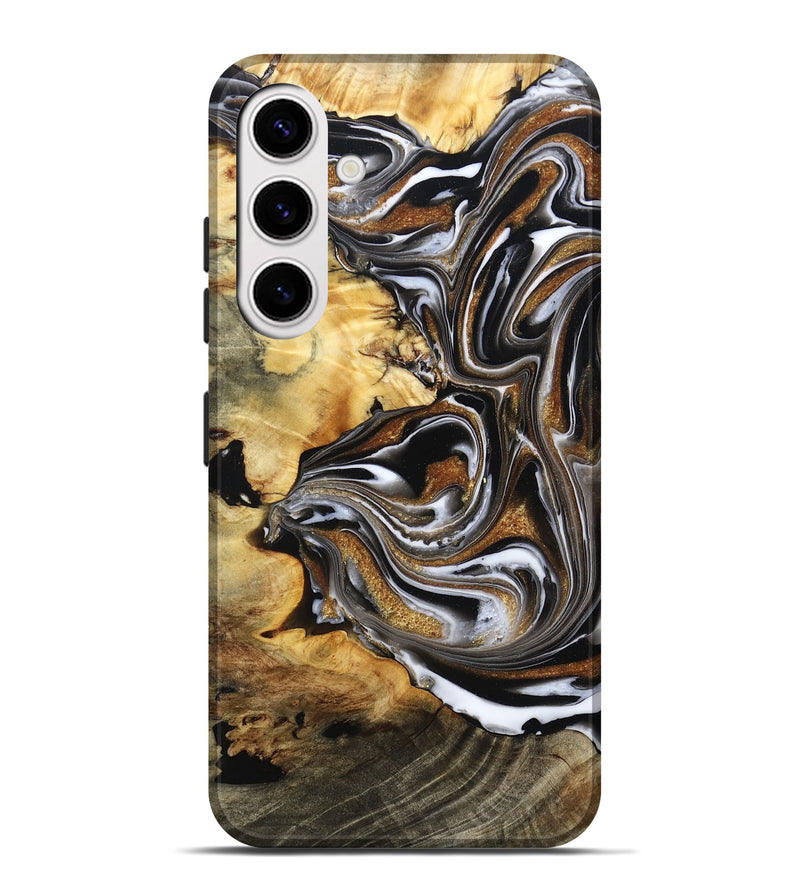 Galaxy S25 Plus Wood Live Edge Phone Case - Brice (Black & White, 808676)