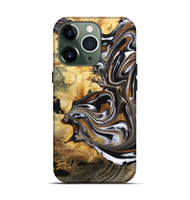 iPhone 13 Pro Wood Live Edge Phone Case - Brice (Black & White, 808676)