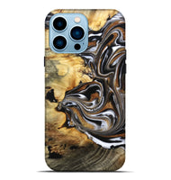 iPhone 14 Pro Max Wood Live Edge Phone Case - Brice (Black & White, 808676)