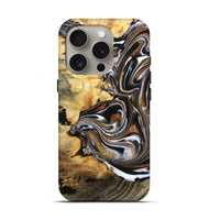 iPhone 16 Pro Wood Live Edge Phone Case - Brice (Black & White, 808676)