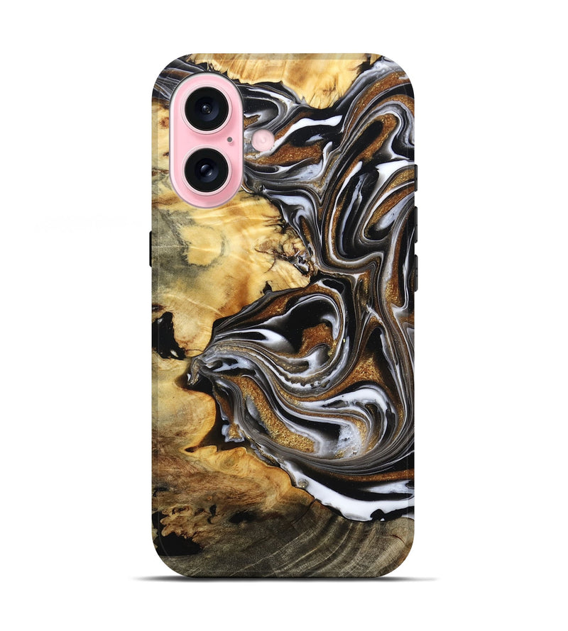 iPhone 17 Wood Live Edge Phone Case - Brice (Black & White, 808676)