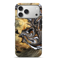 iPhone 17 Pro Max Wood Live Edge Phone Case - Brice (Black & White, 808676)