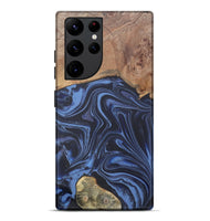 Galaxy S22 Ultra Wood Live Edge Phone Case - Herbert (Blue, 808678)