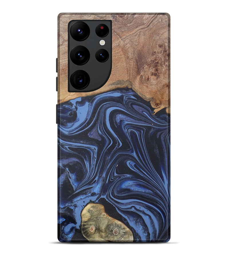 Galaxy S22 Ultra Wood Live Edge Phone Case - Herbert (Blue, 808678)