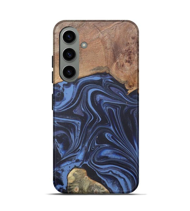 Galaxy S24 Wood Live Edge Phone Case - Herbert (Blue, 808678)
