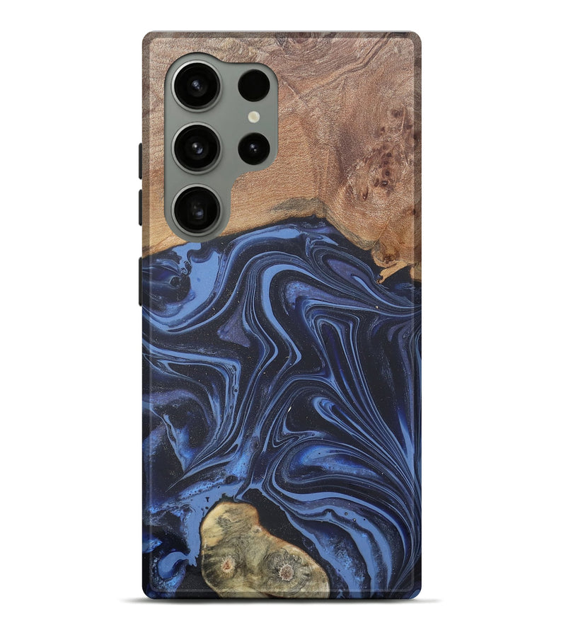 Galaxy S24 Ultra Wood Live Edge Phone Case - Herbert (Blue, 808678)