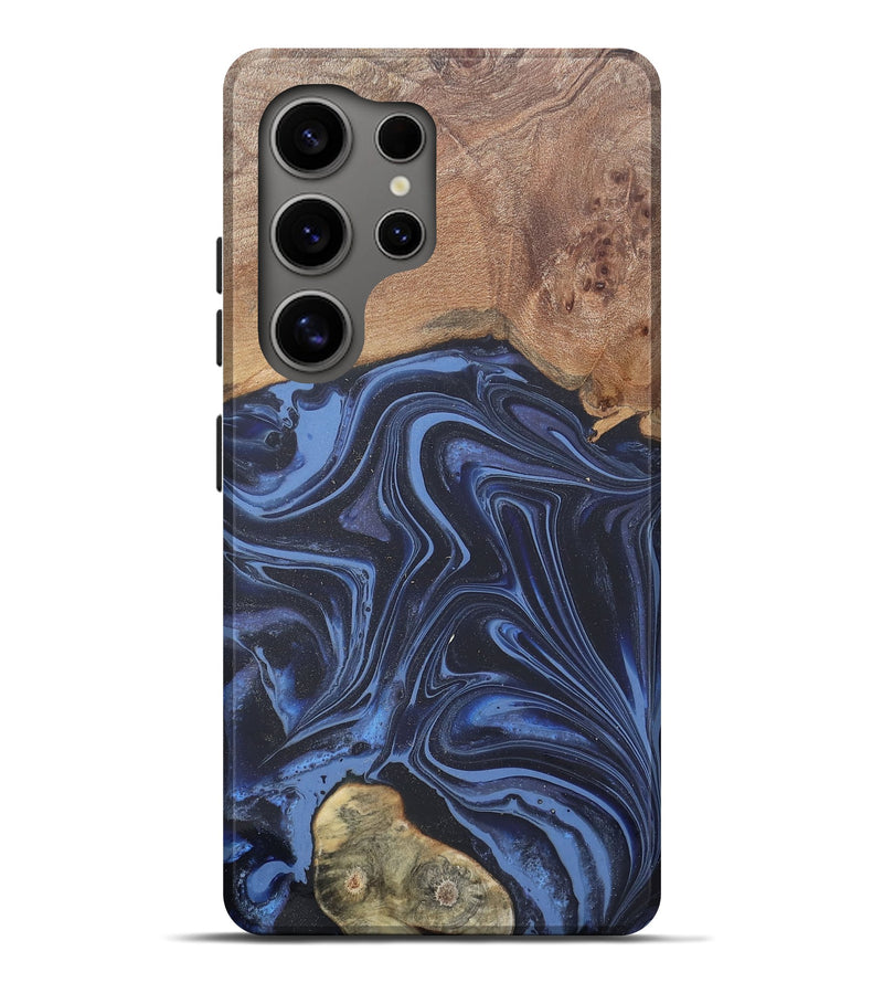 Galaxy S25 Ultra Wood Live Edge Phone Case - Herbert (Blue, 808678)