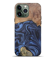 iPhone 13 Pro Max Wood Live Edge Phone Case - Herbert (Blue, 808678)