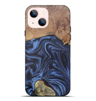 iPhone 14 Plus Wood Live Edge Phone Case - Herbert (Blue, 808678)