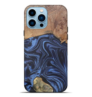 iPhone 14 Pro Max Wood Live Edge Phone Case - Herbert (Blue, 808678)