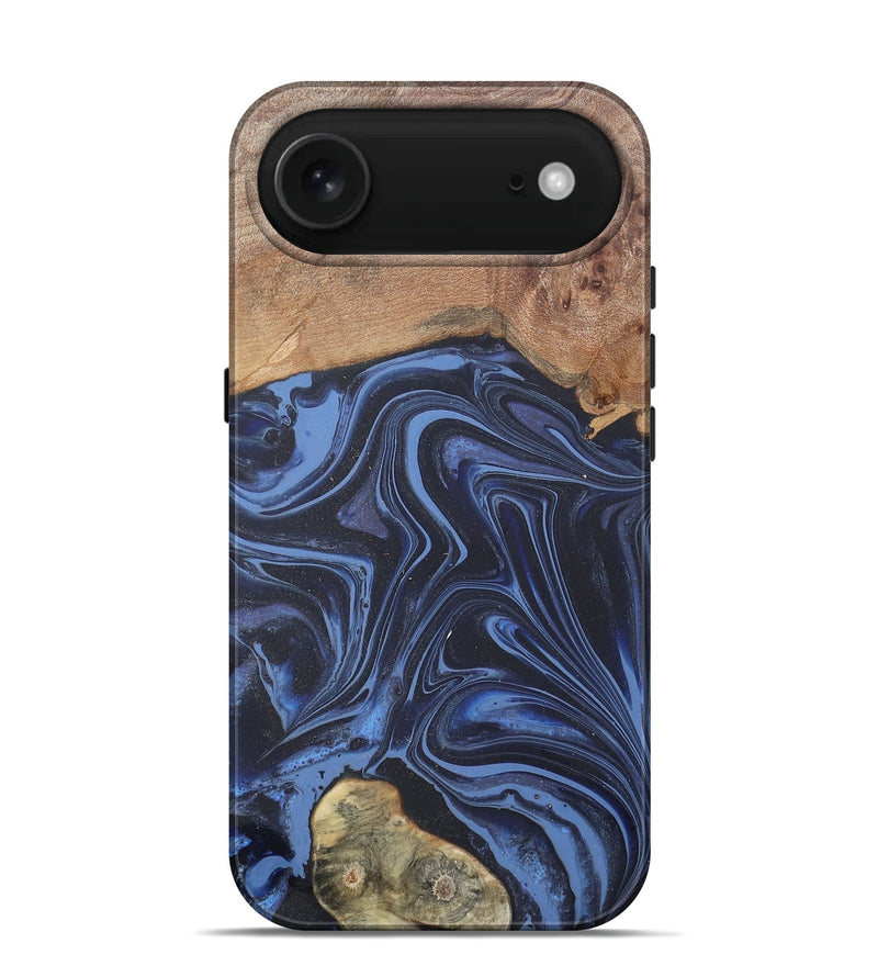 iPhone 17 Air Wood Live Edge Phone Case - Herbert (Blue, 808678)
