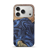 iPhone 17 Pro Wood Live Edge Phone Case - Herbert (Blue, 808678)