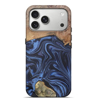 iPhone 17 Pro Max Wood Live Edge Phone Case - Herbert (Blue, 808678)