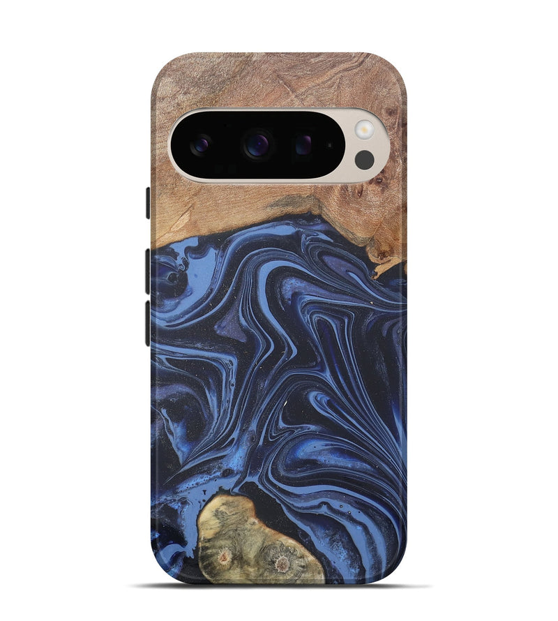 Pixel 10 Pro Wood Live Edge Phone Case - Herbert (Blue, 808678)