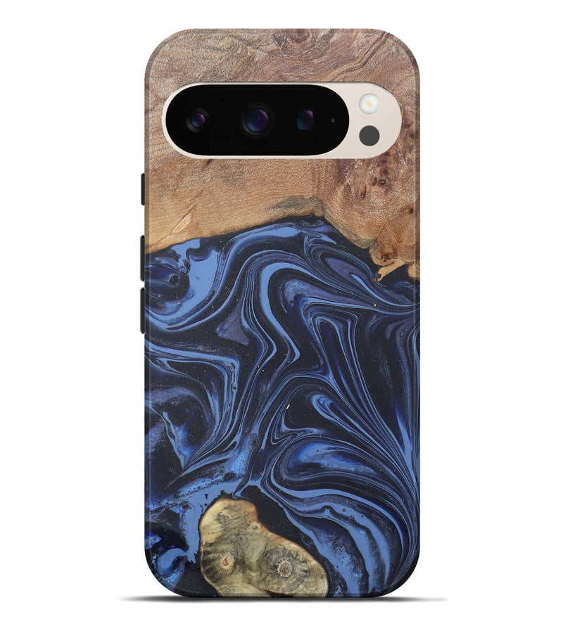 Pixel 9 Pro XL Wood Live Edge Phone Case - Herbert (Blue, 808678)