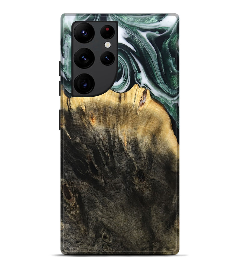 Galaxy S22 Ultra Wood Live Edge Phone Case - Isidore (Black & White, 808679)