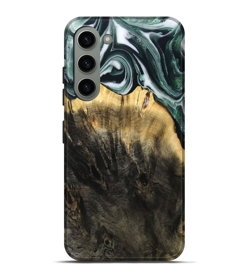 Galaxy S23 Plus Wood Live Edge Phone Case - Isidore (Black & White, 808679)