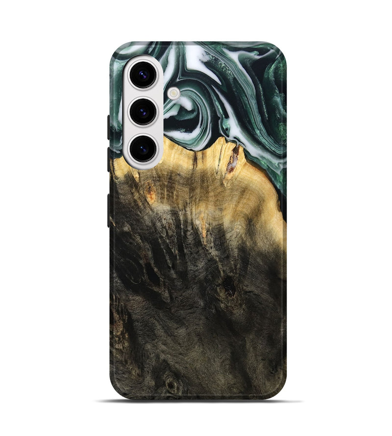 Galaxy S25 Wood Live Edge Phone Case - Isidore (Black & White, 808679)