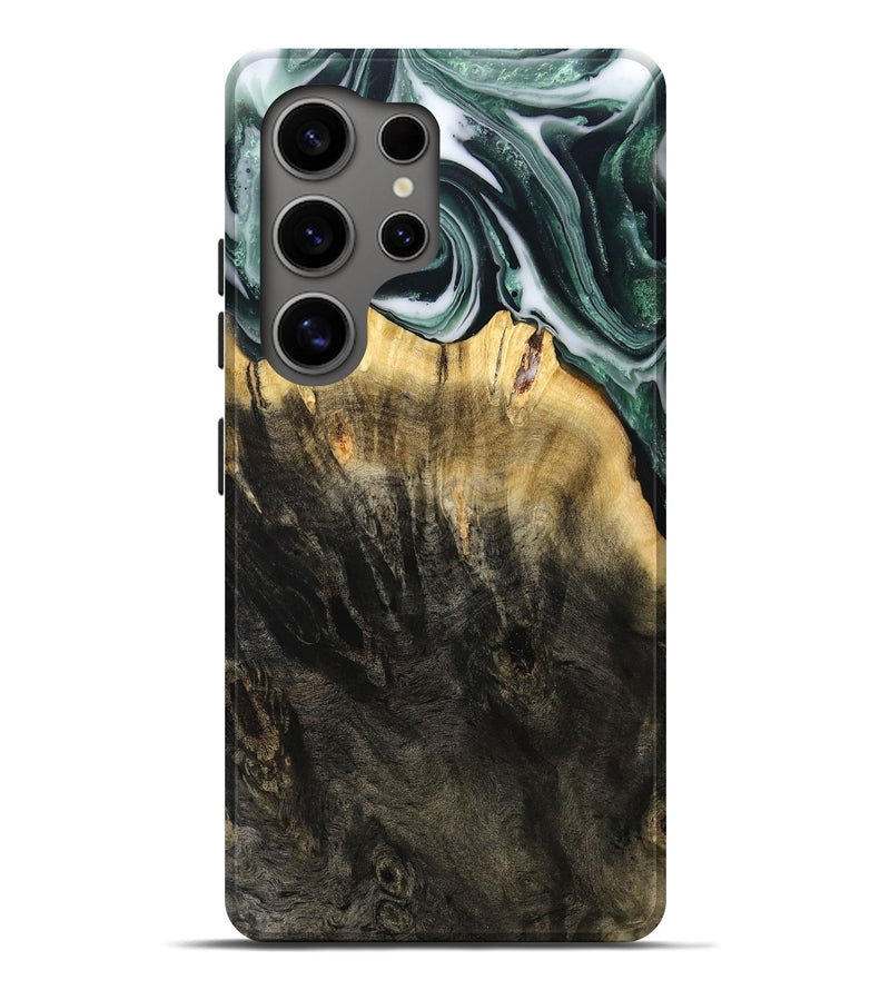 Galaxy S25 Ultra Wood Live Edge Phone Case - Isidore (Black & White, 808679)