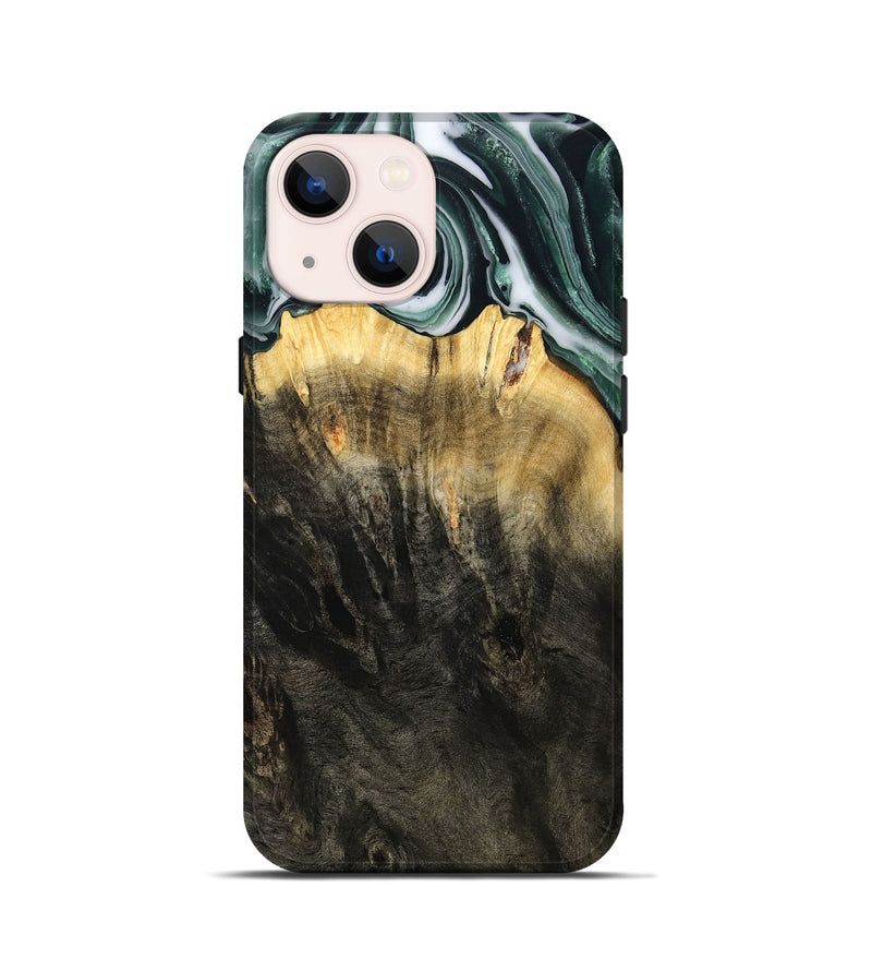 iPhone 13 mini Wood Live Edge Phone Case - Isidore (Black & White, 808679)