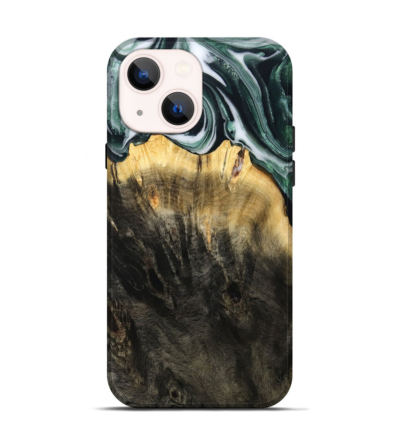 iPhone 14 Wood Live Edge Phone Case - Isidore (Black & White, 808679)