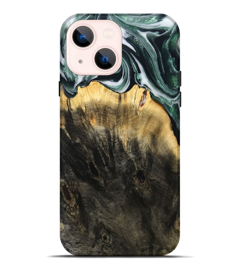 iPhone 14 Plus Wood Live Edge Phone Case - Isidore (Black & White, 808679)