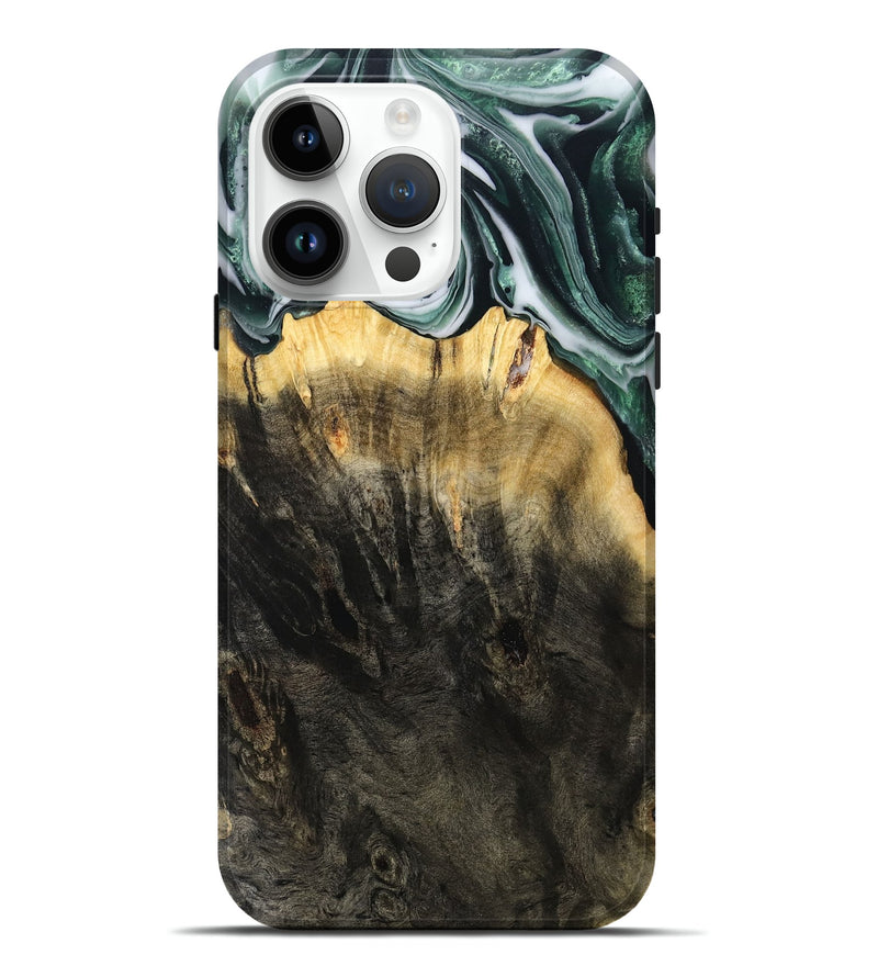 iPhone 15 Pro Max Wood Live Edge Phone Case - Isidore (Black & White, 808679)