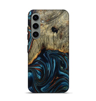 Galaxy S24 Wood Live Edge Phone Case - Westley (Teal & Gold, 808680)