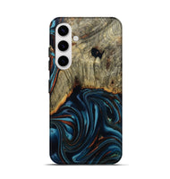 Galaxy S25 Wood Live Edge Phone Case - Westley (Teal & Gold, 808680)