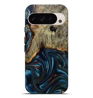 Pixel 9 Pro XL Wood Live Edge Phone Case - Westley (Teal & Gold, 808680)