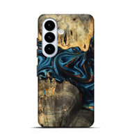 Galaxy S26 Wood Live Edge Phone Case - Azriel (Teal & Gold, 808681)
