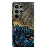 Galaxy S24 Ultra Wood Live Edge Phone Case - Don (Teal & Gold, 808682)