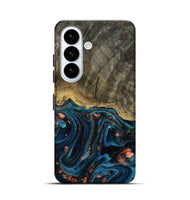 Galaxy S26 Wood Live Edge Phone Case - Don (Teal & Gold, 808682)