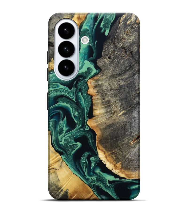 Galaxy S26 Plus Wood Live Edge Phone Case - Unique (Green, 808684)