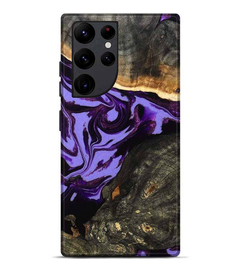 Galaxy S22 Ultra Wood Live Edge Phone Case - Lexus (Purple, 808689)