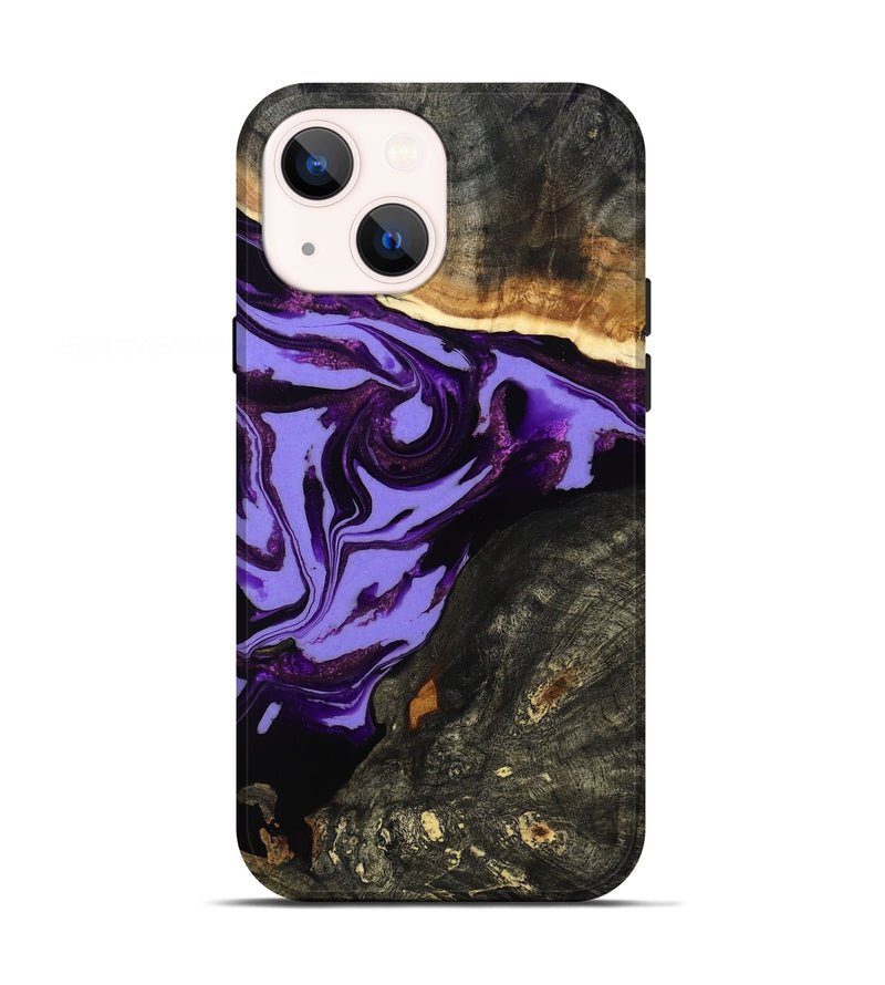 iPhone 13 Wood Live Edge Phone Case - Lexus (Purple, 808689)