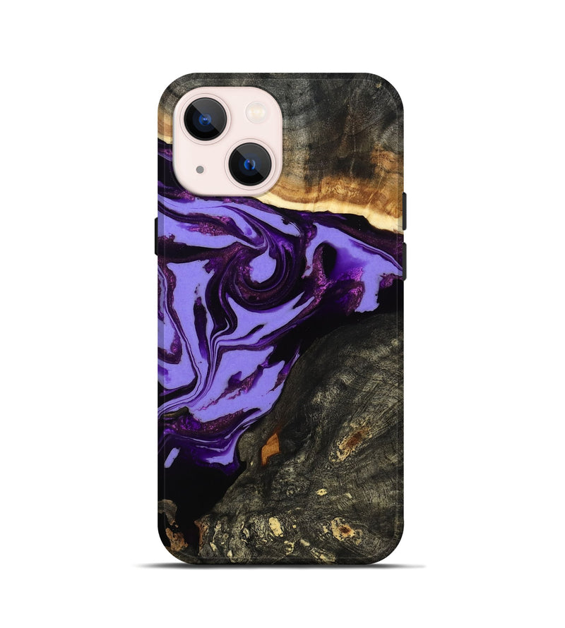 iPhone 13 mini Wood Live Edge Phone Case - Lexus (Purple, 808689)