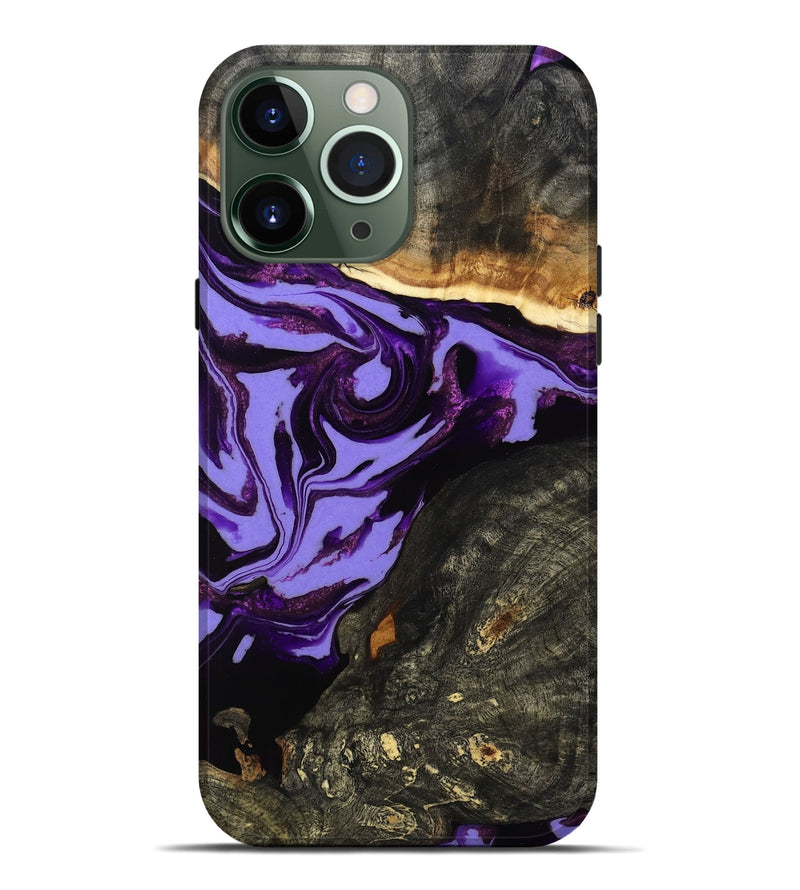 iPhone 13 Pro Max Wood Live Edge Phone Case - Lexus (Purple, 808689)