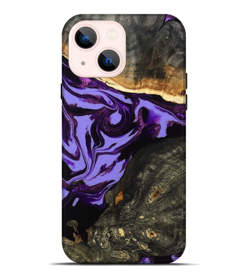 iPhone 14 Plus Wood Live Edge Phone Case - Lexus (Purple, 808689)