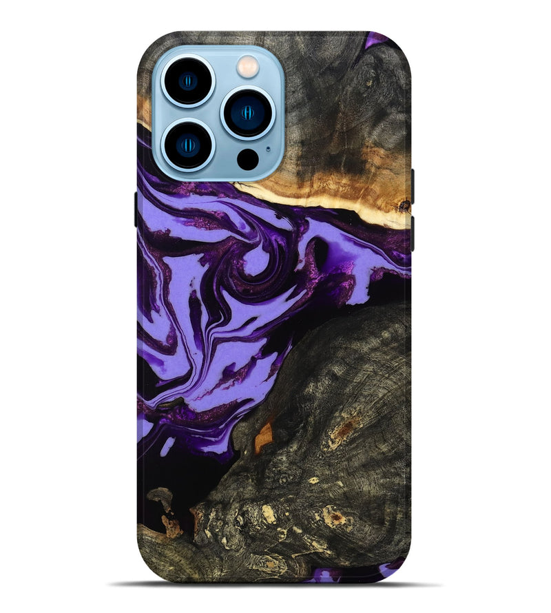 iPhone 14 Pro Max Wood Live Edge Phone Case - Lexus (Purple, 808689)