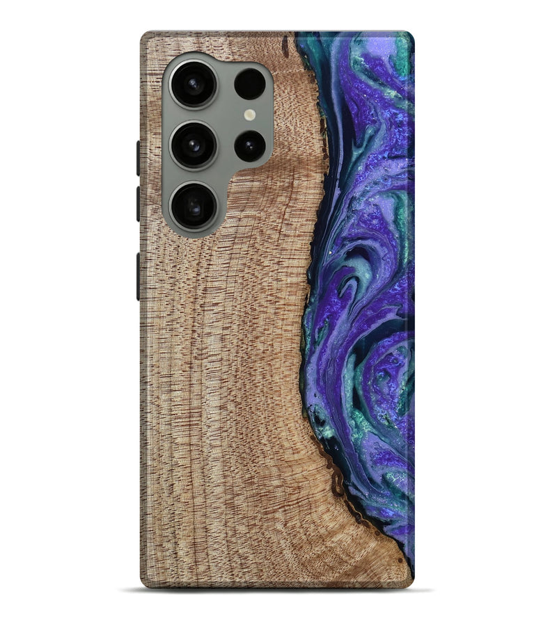 Galaxy S24 Ultra Wood Live Edge Phone Case - Tess (Purple, 808690)