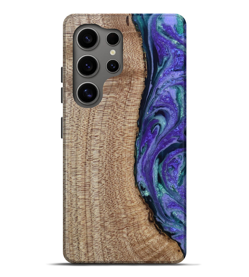 Galaxy S25 Ultra Wood Live Edge Phone Case - Tess (Purple, 808690)